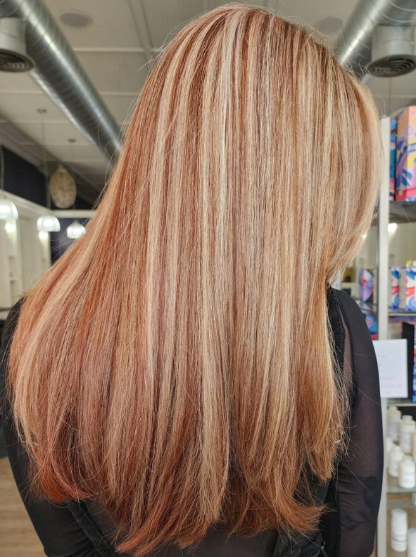 Contrast Blonde and Red Color by Tana