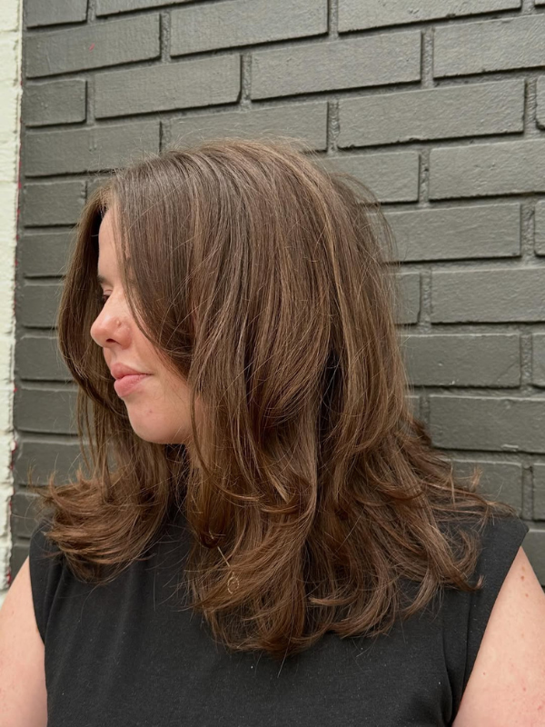90s layers Cut and Big Bouncy Blowout by Roxy