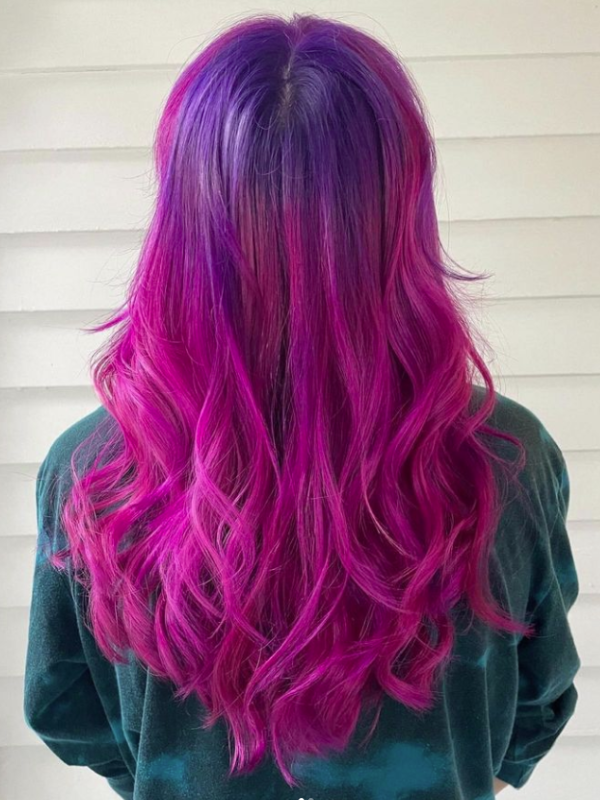 Vivid Fushia and Purple Balayage by Anna